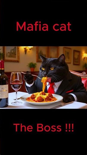 Mafia Cat Eats His Spaghetti Like a Real Boss 😼🍝🔥 #shorts #cat #funny #tiktok #ytshorts #funnycats