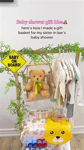 Make a baby giftbasket with me🧸 This gift basket is so easy to make at home and can be customized as you like with the theme of your choice! Hope you try it:) My SIL loveeddd this! #babyshowerideas #diyproject #babytiktok #giftideas #gifthampers #DIY #Tutorial #amazonbabyfinds #dollaramafinds #dollartreefinds
