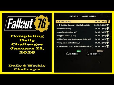 Completing Daily Challenges For January 21, 2026 - Fallout 76 Daily Challenges Guide