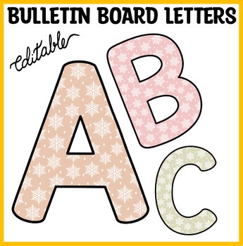 Printable Snowflakes Bulletin Board Letters, Large Winter Alphabet Letters