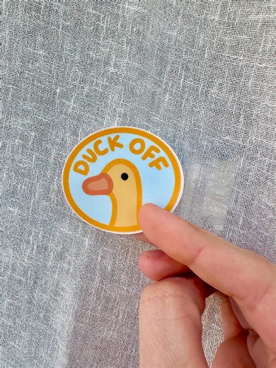 Duck off Sticker | Cute Duck Sticker | Waterproof Vinyl Sticker for Computer, Water Bottle, Sketchbook - Etsy