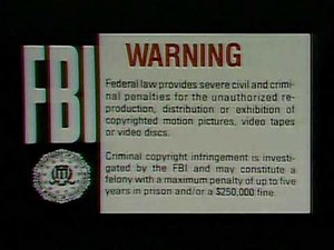 FBI Copyright Warning + INTERPOL Blue Screen Warning (Warner Home Video) — Full Screen (DVD)