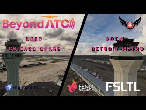 BeyondATC-MSFS2020-Simbrief Flight Plan Set up-KORD to KDTW-Full Flight-Departure & Arrivals Vectors