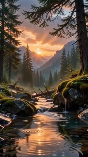 Stream Sound & Relaxing Sunset