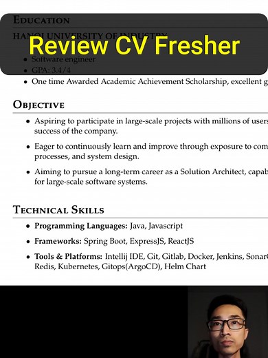 Review CV Fresher Devops #reviewit #cv #devops #fresher #careeradvice