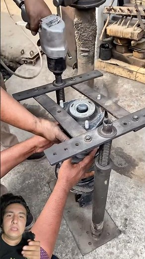 Homemade spring press or how to replace a shock absorber #mechanics #cars #workshop