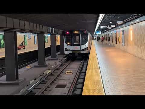 TTC Line 1 Trains at Spadina station.