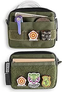 TACTICAL GEEK Storage A3 EDC Pouch Organizer, Nylon Multi-Functional Utility Small Tool Pocket, Multi-Purpose Molle EDC Gadget Storage Pouch, Nylon Compact Organizer for Daily Carry Green