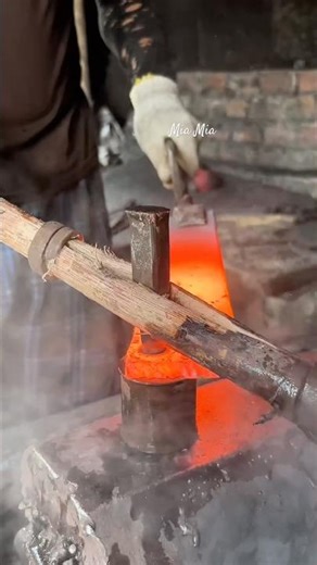 Traditional Blacksmith Forging a Farming Machine Blade #blacksmith