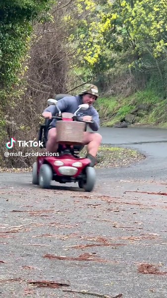 Turns out Mase sends mobility scooters too. 😂 #MobilityScooter #SendIt #NZContent #FYP #SpreadingTheFroth