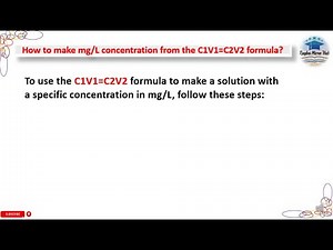 How to make mg/L concentration from the C1V1: C2V2 formula? #laboratory #solution