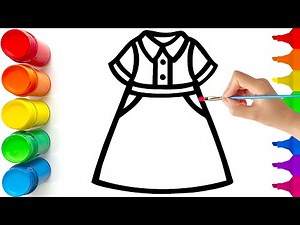 How to Draw a Colorful Dress Step by Step | Easy Dress Drawing Tutorial