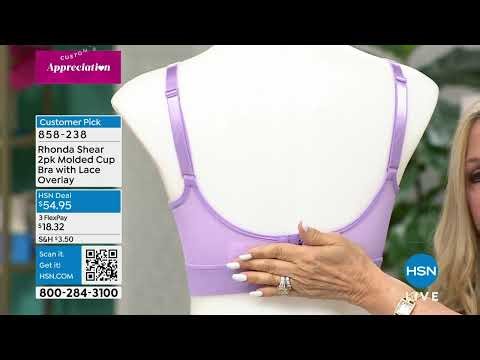 Rhonda Shear 2pack Molded Cup Bra with Lace Overlay