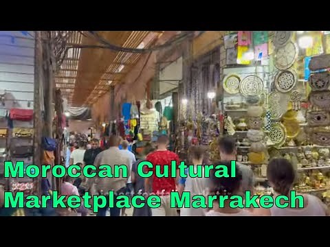 SOUK Market Walking - Marrakesh exploration of world famous cultural marketplace, Morocco [4K UHD]