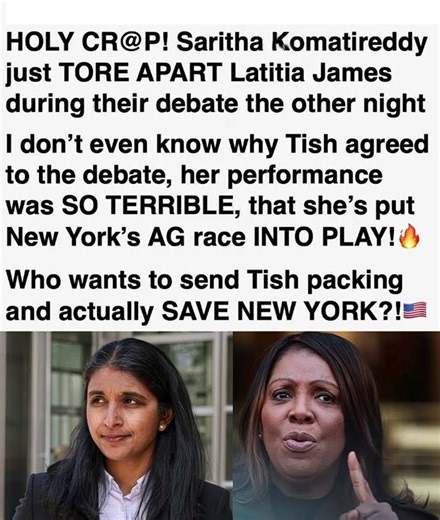 Saritha Komatireddy’s Debate With Letitia James Sparks Scrutiny of New York AG Race