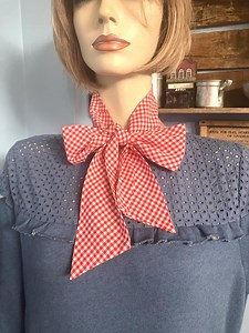 Vintage Roter Gingham Krawatten Schal, 130 x 3 cm Mode Accessoire, Upcycle, Handgemacht - Etsy.de