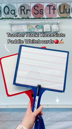 Teacher Hack: Kleen Slate Paddle Mini White Boards🍎✍🏼 @KleenSlate #teachersoftiktok #teacherlife #teacherhack #teachertok #teachingideas #teacherfinds #classroom #whiteboard #hack #amazon #kleenslate #amazonfinds #teach #teacher #foryou #fyp