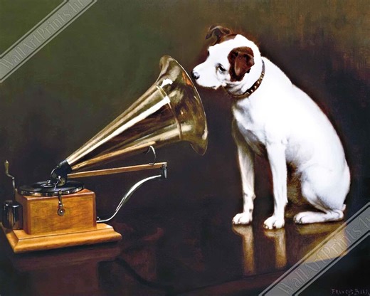Vintage Nipper Dog Poster: His Master's Voice Art Print From 1898 - Etsy