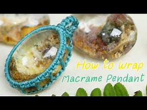 How to make pendant jewelry- Macrame knot technique/ Easy tutorial-handmad-waxed cord-สอนถักกรอบหิน