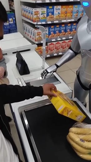 cashier robot part:2 . Guy's I can't😱 believe because the cashier is robot #japaneserobots #cashier