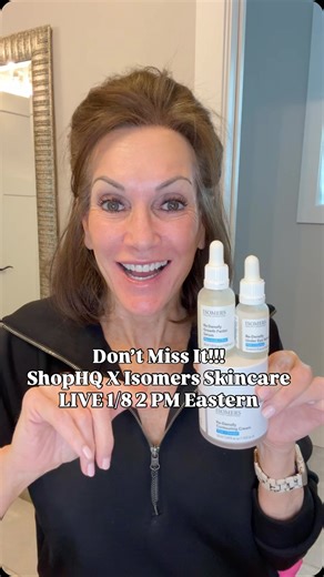 Annie Kiesler ✨ Fashion & Style Over 50 | Blessings & Sass on Instagram: "We’ve been glowing together for 30+ years 💙 Isomers Skincare has proudly partnered with @ShopHQ to help your skin look its best! Watch us show + demo all THREE products as we help fight ✨ fine lines, wrinkles, uneven skin tone, texture, and loss of volume & elasticity. Don’t forget! Tune into the @ShopHQ x @isomerskincare skincare livestream tomorrow, 1/8 at 2:00 pm ET. Comment Link and I’ll send you the Link to Tune-in a