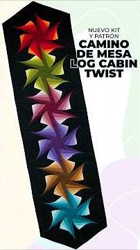 Kit y Patrón Camino de mesa: Log Cabin Twist