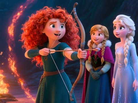 Frozen Elsa and Anna and Princess Merida's Snow Adventure