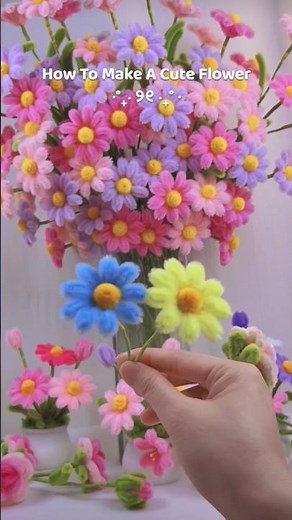how to make a craft with pipe cleaners | fuzzy wire flowers tutorial #craftideas #diycrafts