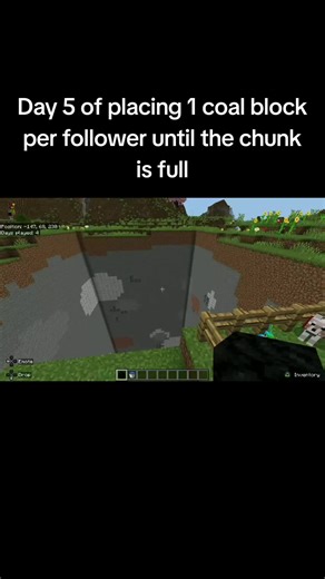 Placing Coal Blocks Challenge in Minecraft