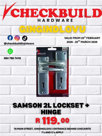 💛🏗️ LOVE YOUR BUILD – CHECKBUILD HARDWARE GINGINDLOVU! 🏗️💛 We’re bringing you fresh savings to kick off the season strong! 💥🛠️ Our Love Your Build leaflet is packed with unbeatable deals to help you build smarter, better, and for less. 💪 Whether you’re building, renovating, upgrading, or restocking — we’ve got you covered. From cement and paint to JoJo tanks, roof sheets, tools, and trusted hardware brands — everything you need under one roof! ⚡ 📍 Visit us at 78 Main Street, Gingindlovu 