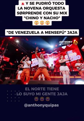 La novena orquesta canta Mix Chino y Nacho un éxtio en la voz de Abel Garay ex integrante de Grupo 5 y quién cantó con Son del duke #lanovenaorquesta #chinoynacho #abelgaray #grupo5 #sondelduke #anthonyquipas #lasestrellasdelacumbia