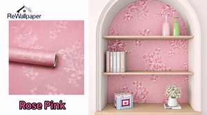 ReWallpaper Blue Floral Peel and Stick Wallpaper Nursery 15.8inx23ft Modern Textured Sky Blue Floral Contact Paper for Cabinets Removable Embossed Rose Flower Wall Decor for Living Room Accent Walls