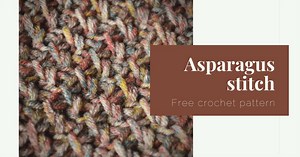Tunisian crochet blanket square - Asparagus stitch