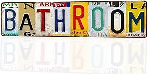 Vintage Bathroom Metal Tin Signs - Street Signs - Home Wall Decor - 16x4 inch
