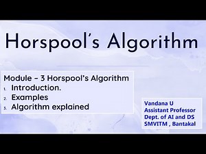 Input Enhancement in String Matching-Horspool's Algorithm