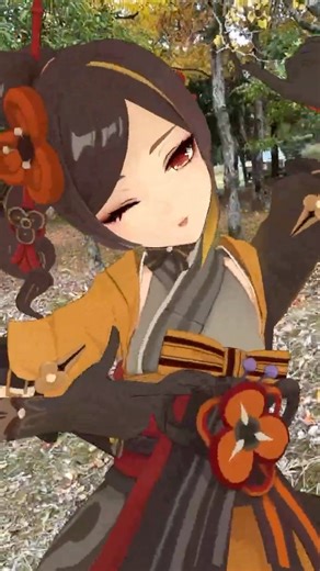 【工事の秋 クレイジー 2/5】紅葉が綺麗だなと 原神のエスコフィエと千織が「LADY CRAZY」【原神 AR ダンス HIMEHINA】