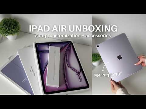 iPad Air M4 unboxing (purple) | 💜 accessories + setup