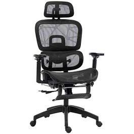HOMCOM Ergonomic Office Chair Swivel Computer Chair w/ 3D Armrest Black