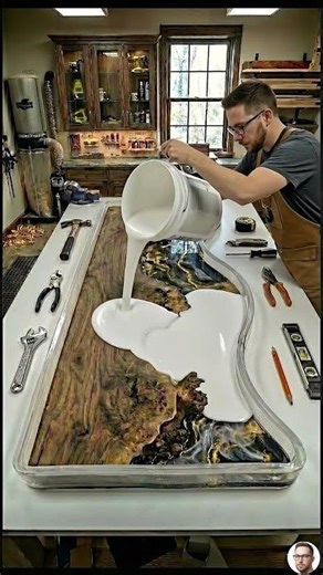 Crafting a Gold Dark Epoxy River Countertop 😳