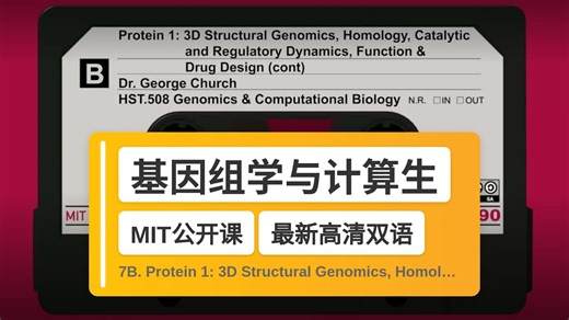 【MIT🔥最新高清双语】基因组学与计算生物学 7B. Protein 1: 3D Structural Genomics, Homology