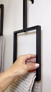 Unique Vertical Towel Rack Wall Mounted for Bathroom, Metal Square Towel Holder, Modern Hand Towel Ring, Bathroom and Kitchen Decor, Space-Saving Towel Hanger (Small (16"x7"x3") - 1 pcs)