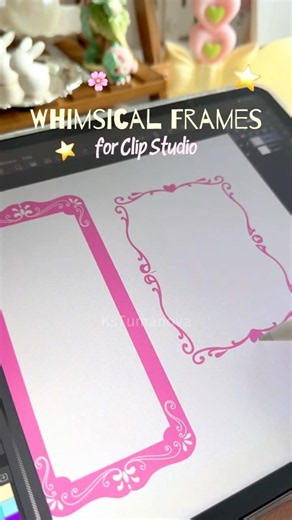 🌸Whimsy Frames Brushes for CSP🌟Link in my bio🌟#csp #clipstudiopaint #procreatebrushes #digitalart
