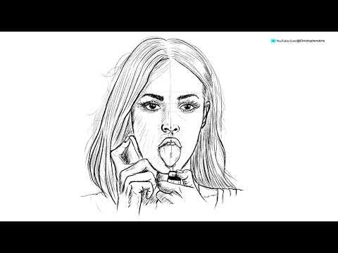 Drawing of Megan Fox Portrait