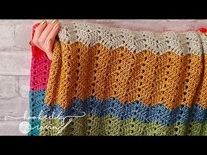 Crochet Peephole Chevron Stitch EASY ONE ROW REPEAT 🧶