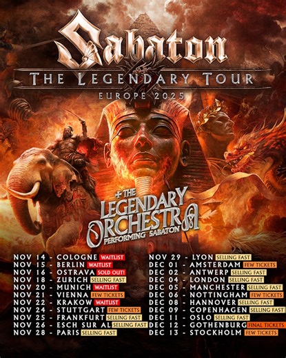 Watch: SABATON Debuts Massive New Stage Show At First Concert Of 'The Legendary Tour'