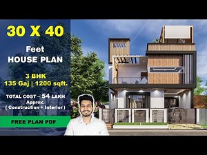 30x40 Duplex House plan 3D | 135 Gaj | 1200 sqft | 30x40 Walkthrough || DV Studio