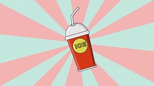 Download Animated ice drink cup icon with a rotating background for free