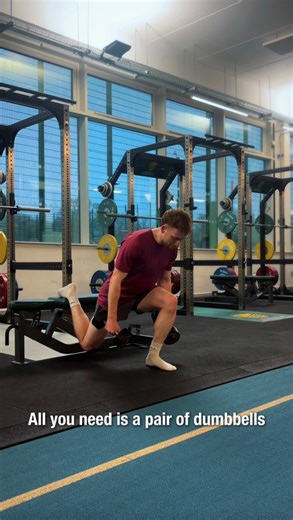 Nick Lee | Running & Strength Coach on Instagram: "All the machine and racks taken? All you need is a set of dumbbells and a bench to get a solid full body session to build strength and power to run faster, jump higher and bulletproof your joints 🔥 Full session ⬇️ 1. DB vertical jumps (4x3) 2. Single leg RDL (3x8 ES) 3. Bulgarian split squats (3x8 ES) 4. Single arm row (3x10 ES) 5. Glute bridge floor press (3x10) 6. Dumbbell halos (3x10) Give this a go next time you don’t fancy getting loads of
