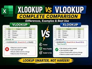 XLOOKUP vs VLOOKUP in Excel | Complete Comparison, Key Differences & Best Lookup Method