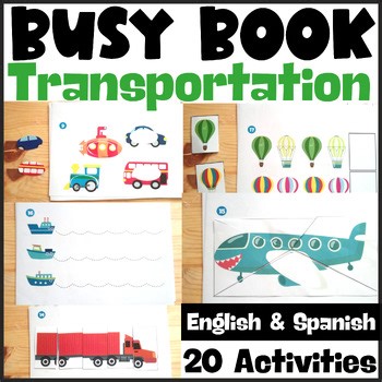 Transportation Busy Binder Vehicles Activities Matching Colors Puzzles Busy Book